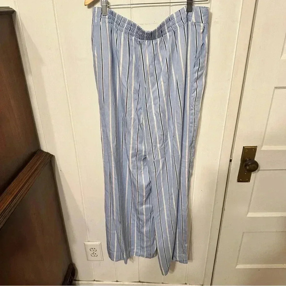 Rae Mode Blue Striped Wide-Leg Pants size 1x - Picture 2 of 4